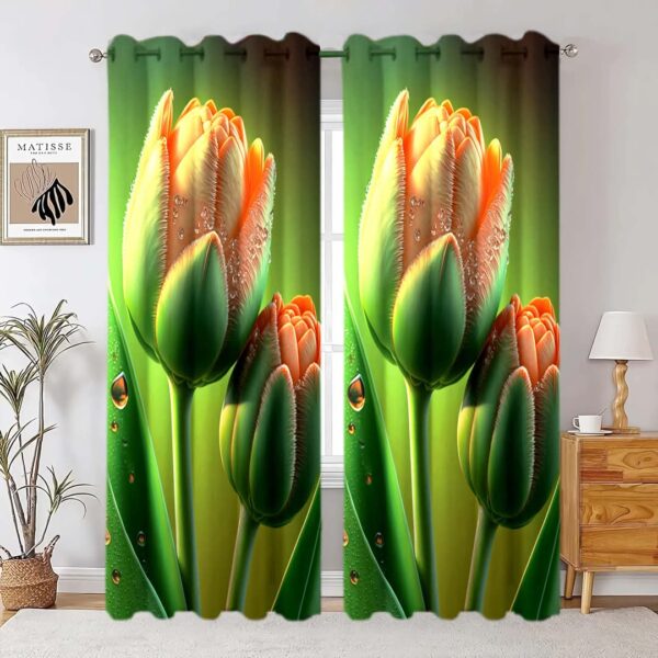 2 Piece 3D Print Premium curtain=07